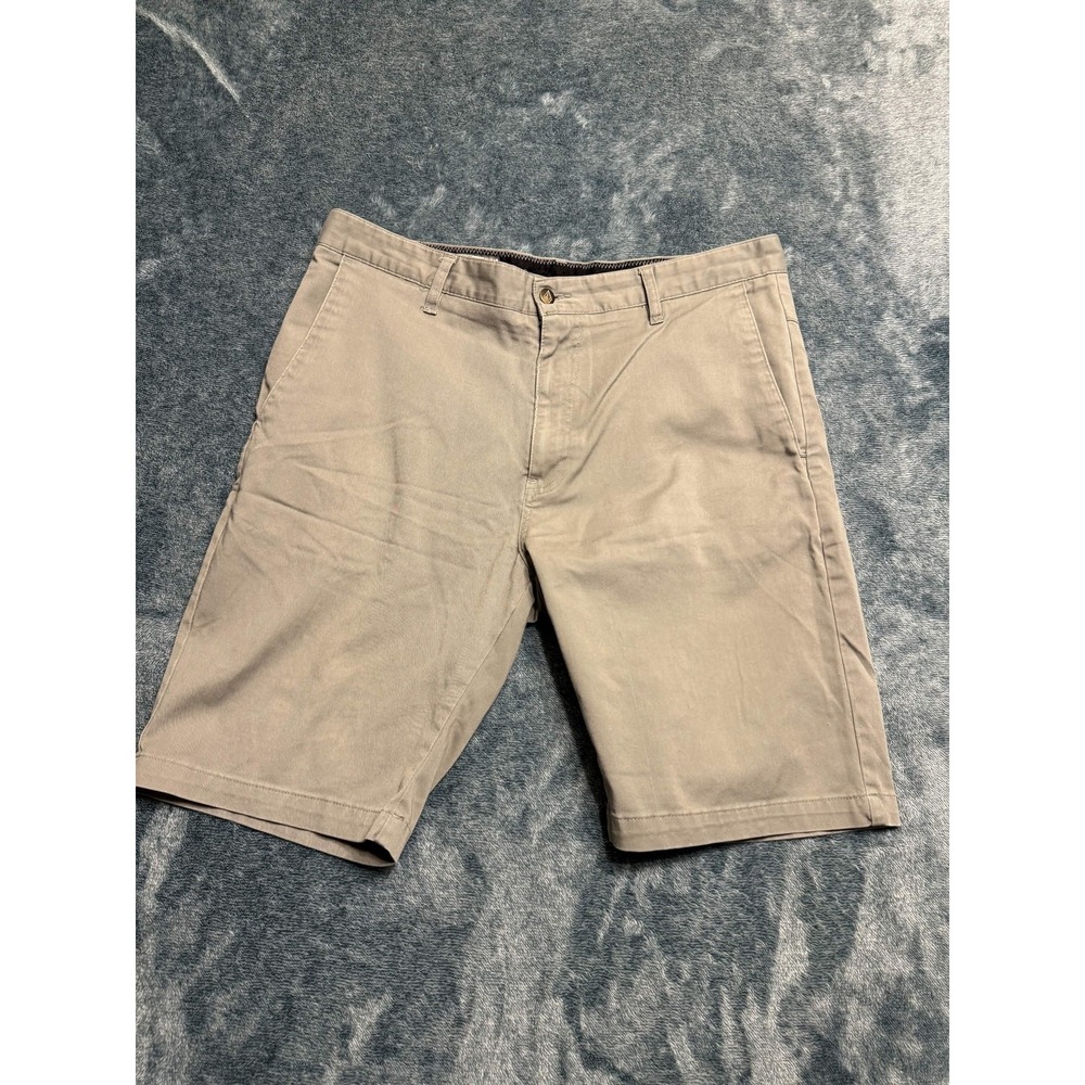 Volcom Mens Shorts 36 Chino Beige Cotton Blend Solid Skate Shorts Khaki Shorts